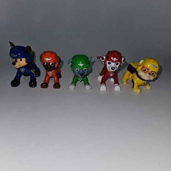 5 PAW Patrol Air Pup Buddies Dog Figures Lot Chase Marshall Zuma Rocky Rubble